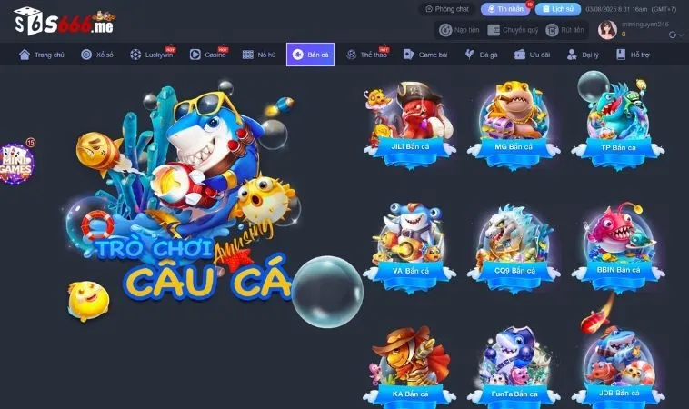 Đa dạng các sảnh game bắn cá S666 để lựa chọn trải nghiệm
