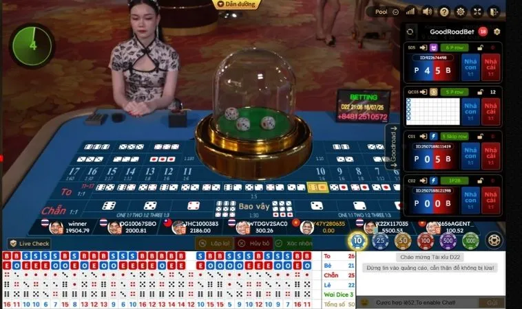 Giao diện chơi Tài Xỉu nhà cái S666